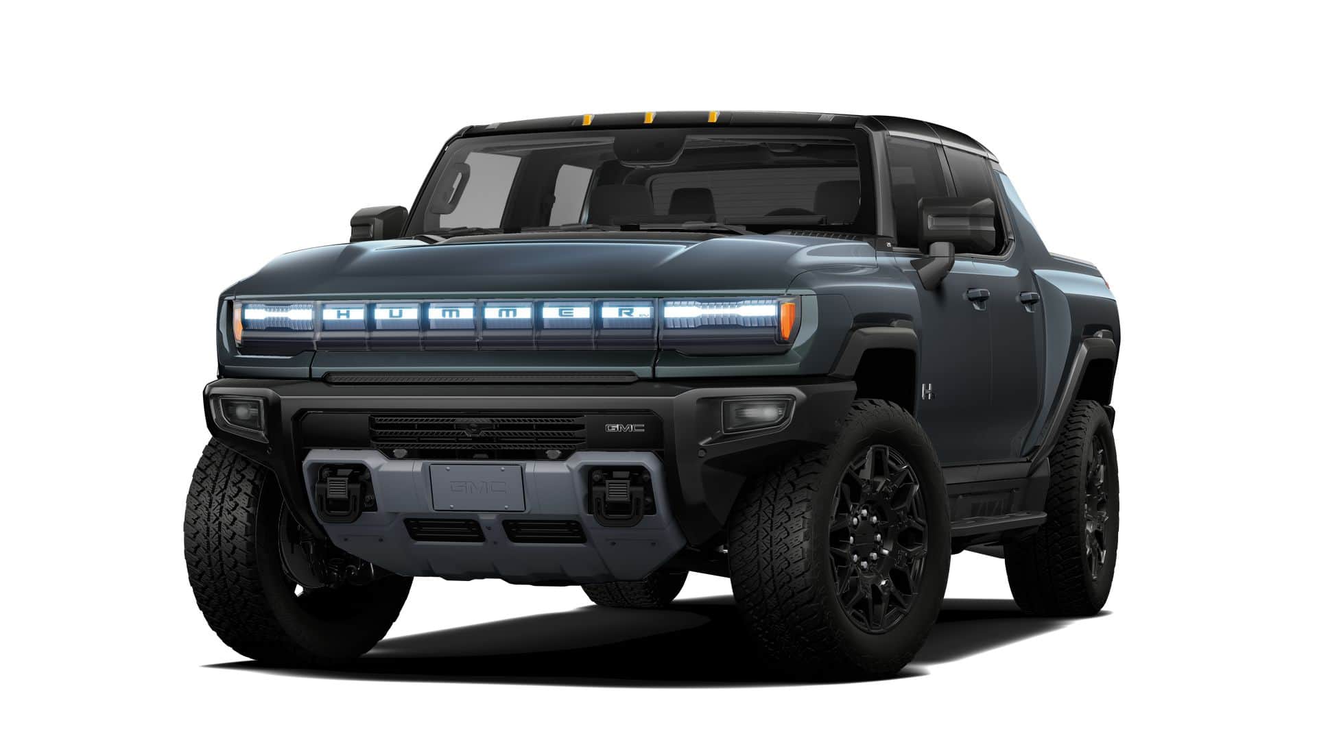 2026 GMC HUMMER EV Pickup 2X in Graphite Blue Metallic — front three-quarter view