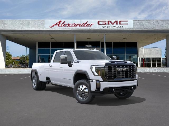 2026 GMC Sierra 3500 HD Denali Ultimate DRW in Summit White — front three-quarter view