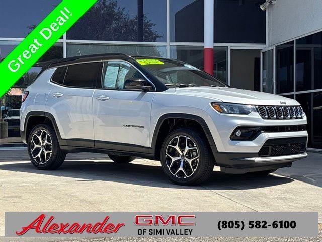 2025 Jeep Compass Limited in Silver — front three-quarter view