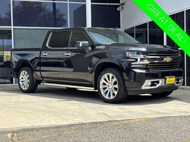 2021 Chevrolet Silverado 1500 High Country in Black — front three-quarter view