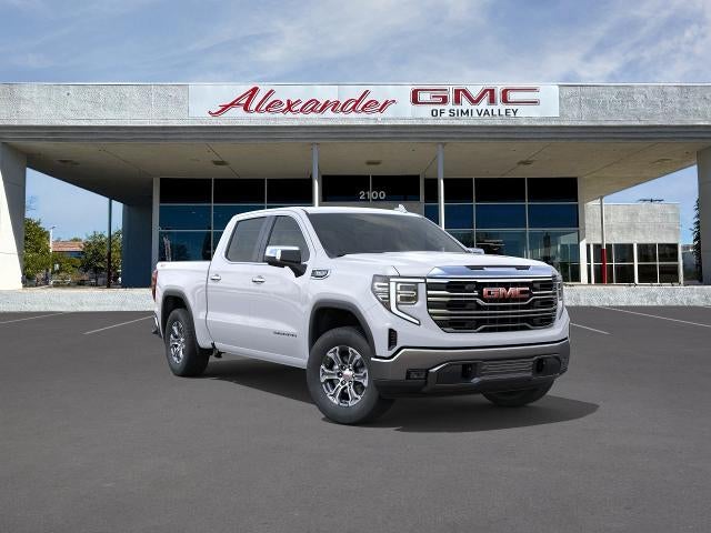 2026 GMC Sierra 1500 SLT in Summit White — front three-quarter view